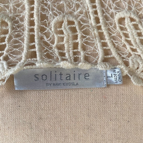 Ivory crochet dress or tunic — Sz L - Picture 3 of 3